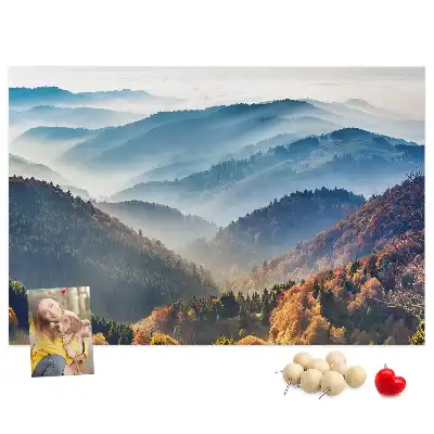 Printed Cork Memo Board Mountain landscape