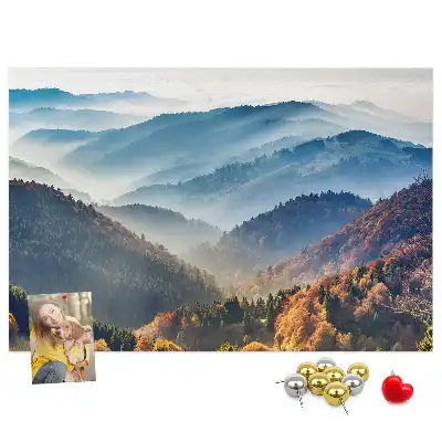 Printed Mountain Landscape Cork Memo Board