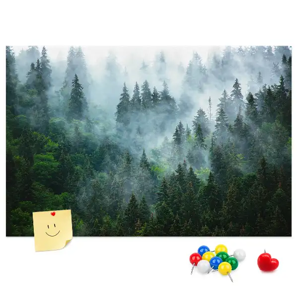 Cork memo board Misty forest