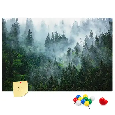 Misty forest cork memo board