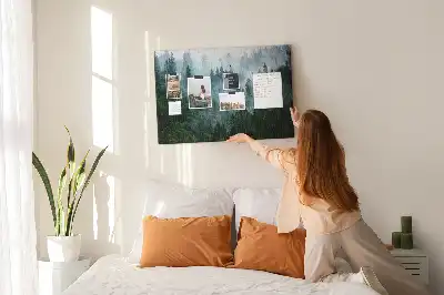 Cork memo board Misty forest