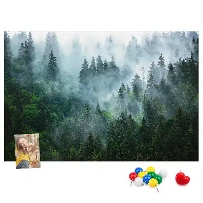 Misty forest cork memo board