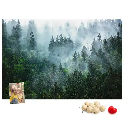 Misty forest cork memo board