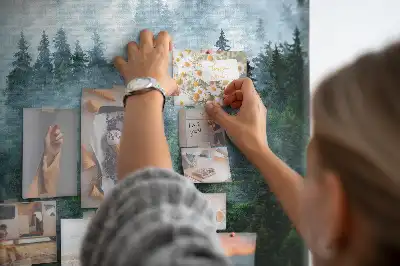 Cork memo board Misty forest