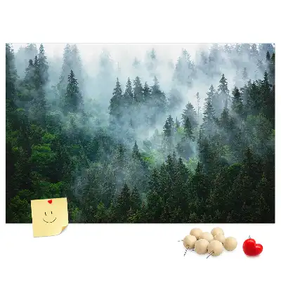 Misty forest cork memo board