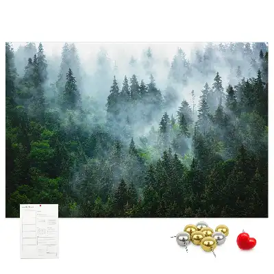 Misty forest cork memo board
