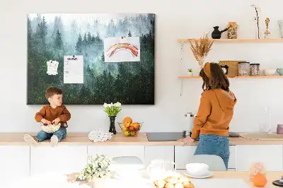 Cork memo board Misty forest