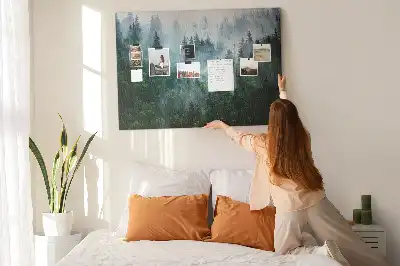 Cork memo board Misty forest