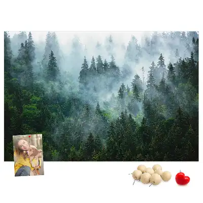 Misty forest cork memo board