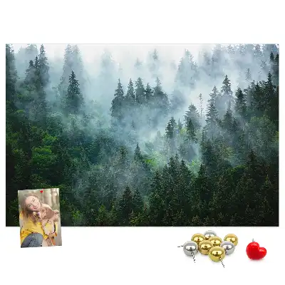 Cork memo board Misty forest