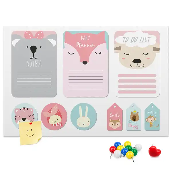 Happy bookmarks printed cork memo board