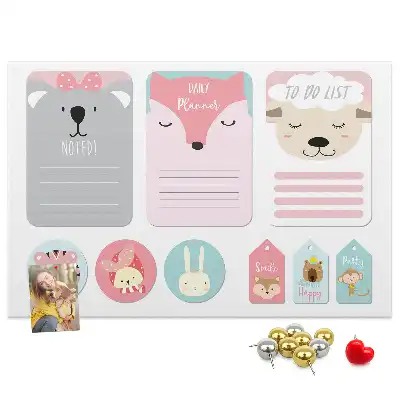 Happy bookmarks printed cork memo board