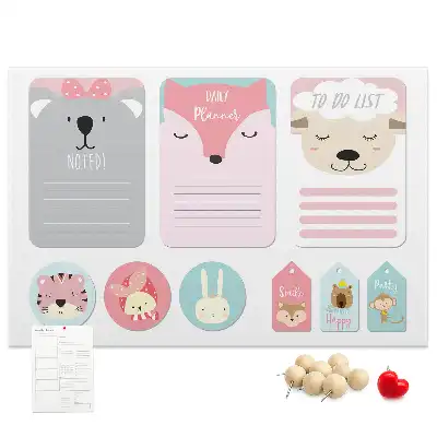 Happy bookmarks printed cork memo board