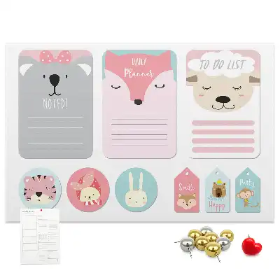 Happy bookmarks printed cork memo board
