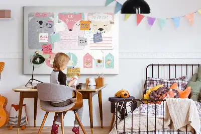 Happy bookmarks printed cork memo board