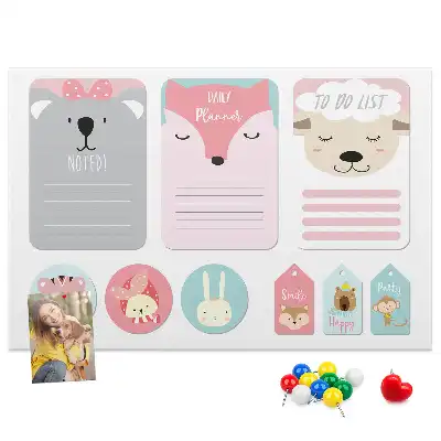 Happy bookmarks printed cork memo board