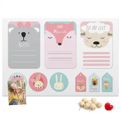 Happy bookmarks printed cork memo board