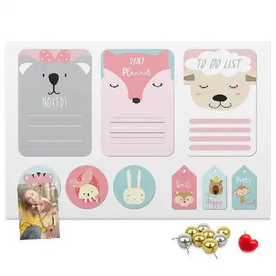 Happy bookmarks printed cork memo board