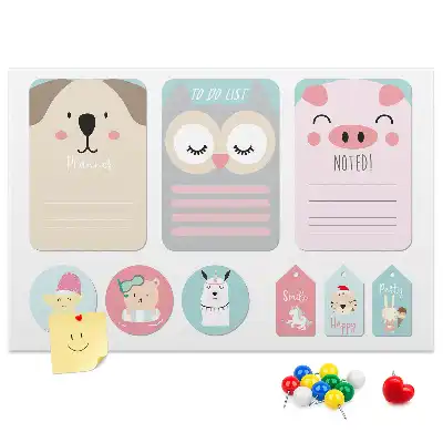 Cork memo board Happy animals