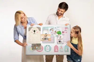 Cork memo board Happy animals