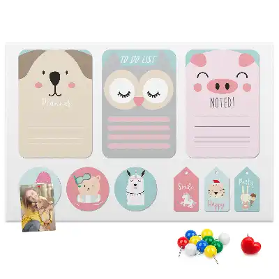 Cork memo board Happy animals