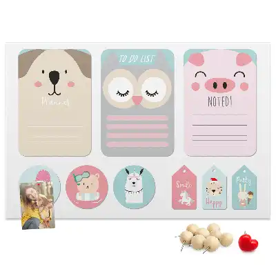 Cork memo board Happy animals