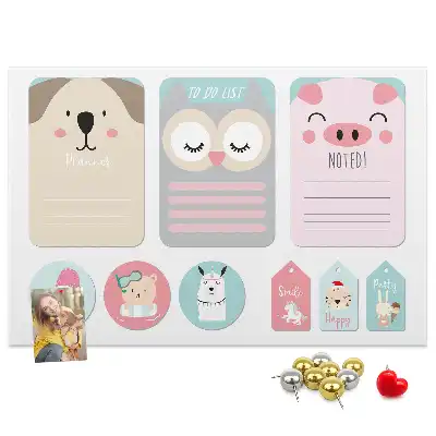 Cork memo board Happy animals
