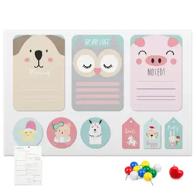 Cork memo board Happy animals