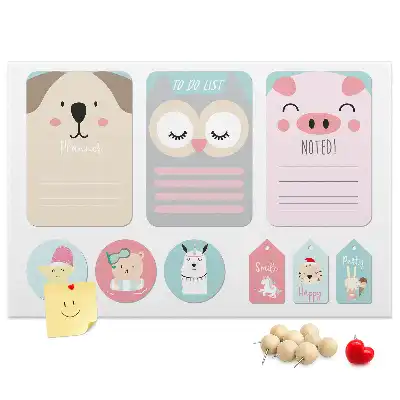 Cork memo board Happy animals
