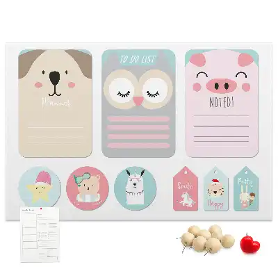 Cork memo board Happy animals