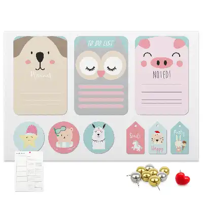 Cork memo board Happy animals