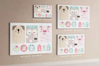 Cork memo board Happy animals
