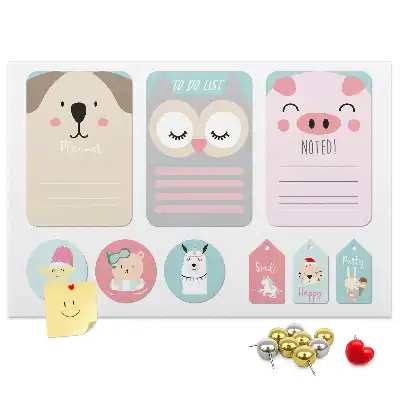 Cork memo board Happy animals