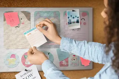 Cork memo board Happy animals