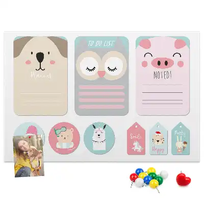 Cork memo board Happy animals