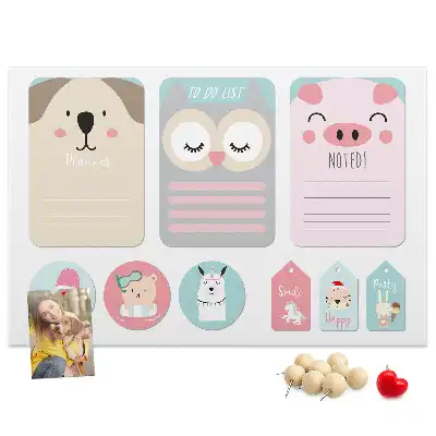 Cork memo board Happy animals