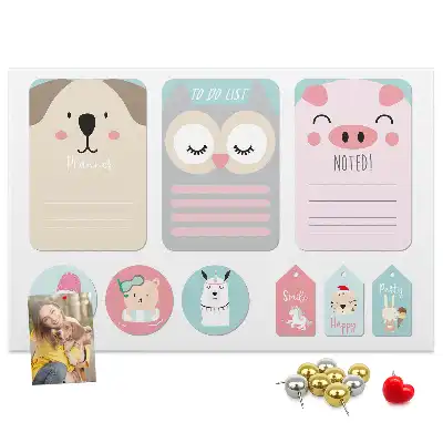 Cork memo board Happy animals