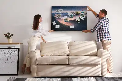 Printed Cork Board Mountain peaks landscape