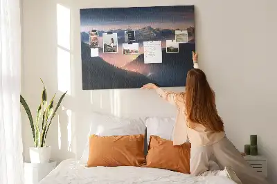 Mountain Peaks Landscape Printed Cork Board