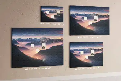 Mountain Peaks Landscape Printed Cork Board
