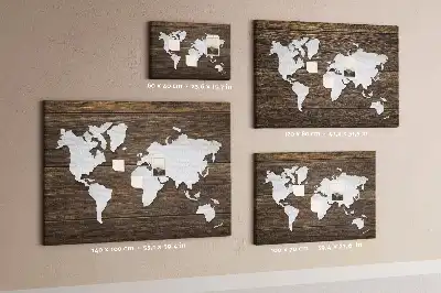 Printed Cork Memo Board World Map on boards