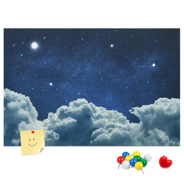 Printed Cork Board with Night Sky Design