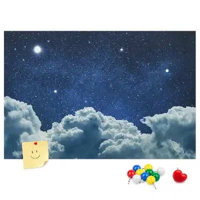 Printed Cork Board with Night Sky Design