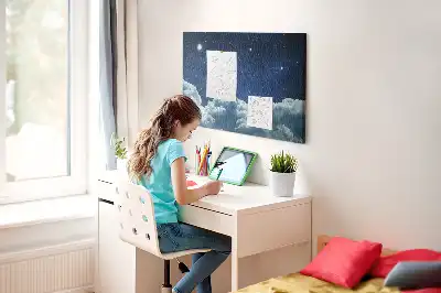 Printed Cork Board with Night Sky Design