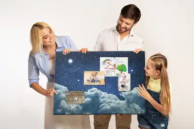 Printed Cork Board with Night Sky Design