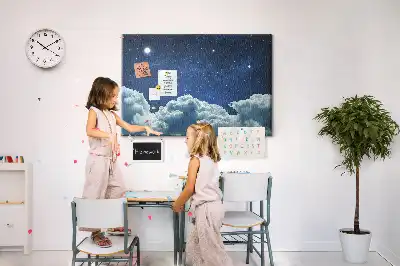 Printed Cork Board with Night Sky Design