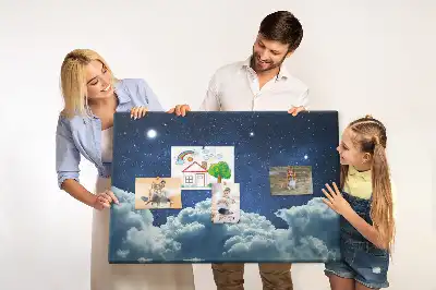 Printed Cork Board with Night Sky Design
