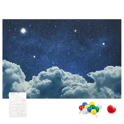 Printed Cork Board with Night Sky Design