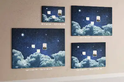 Printed Cork Board with Night Sky Design