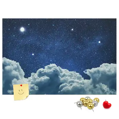 Printed Cork Board with Night Sky Design